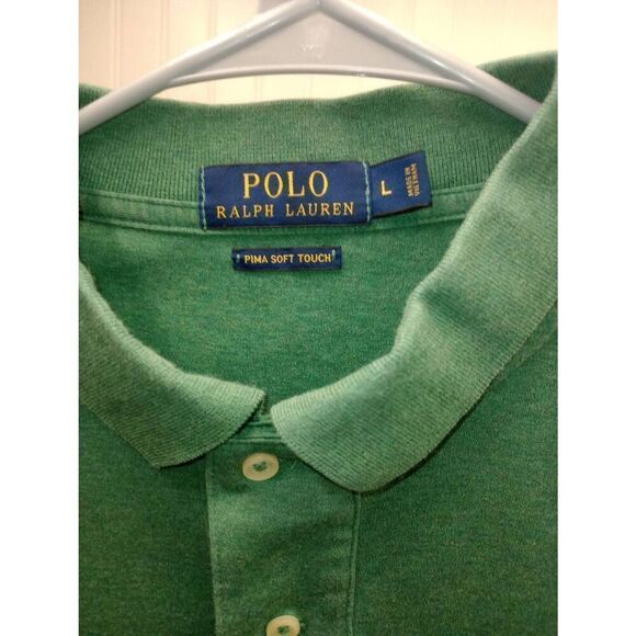 Polo by Ralph Lauren, green short sleeve polo shirt . 100% Pima cotton. size L - Picture 4 of 4
